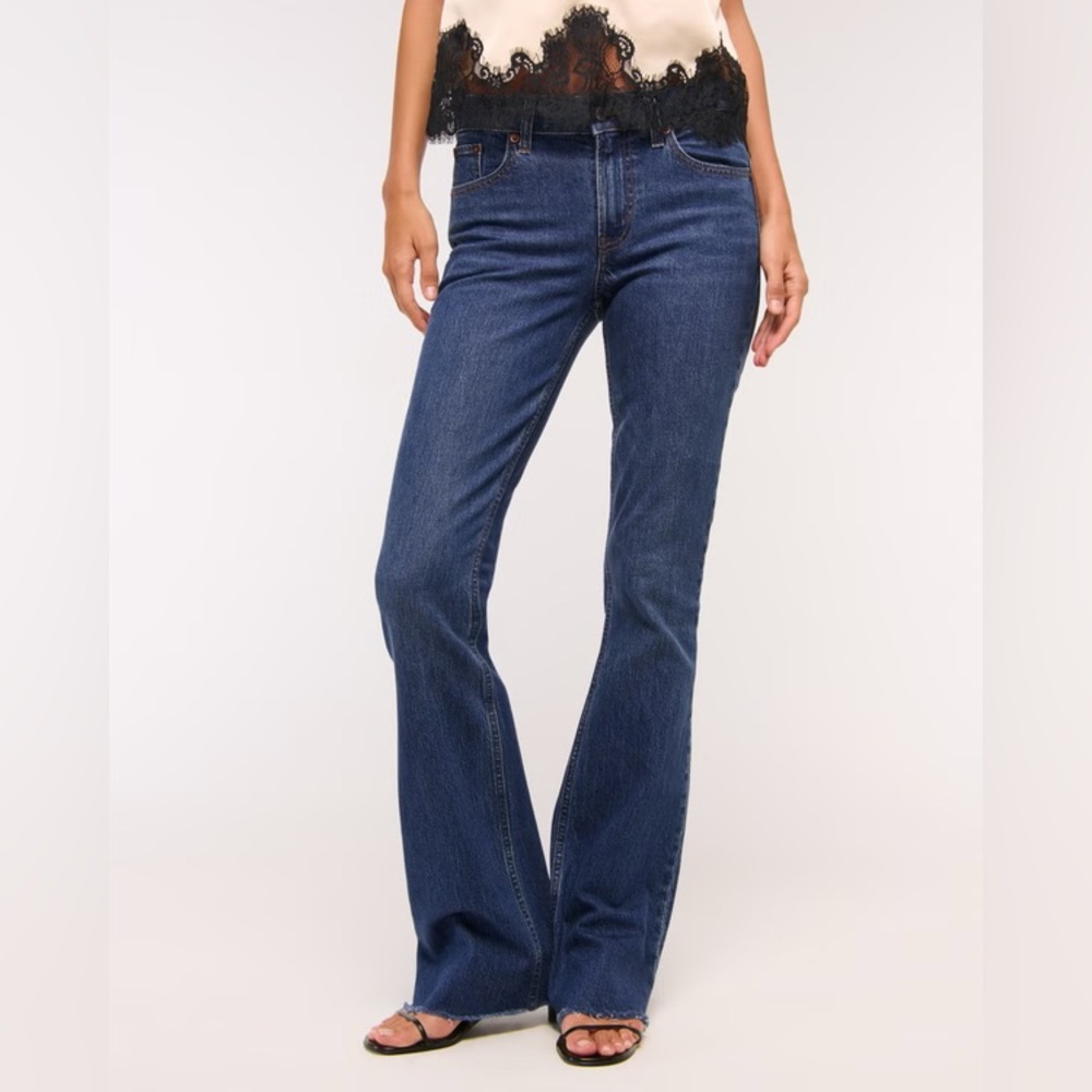 NWT Abercrombie bootcut mid rise in dark blue